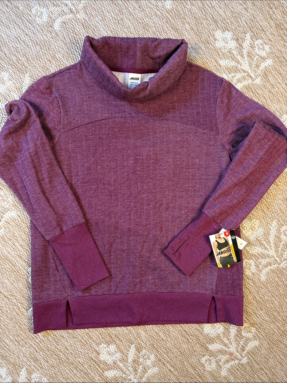 NWT Avia maroon  Cowl Neck Pullover Sweater
